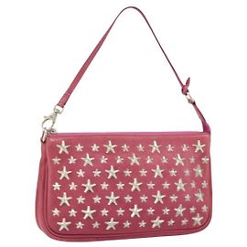 Bolso Accesorio de Cuero Rosa con Studs Jimmy Choo Auth BA7709 Rosa