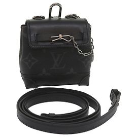 LOUIS VUITTON Pouch Mini Steamer Monogram Eclipse M00340 LV Auth 60001SM Monogramm