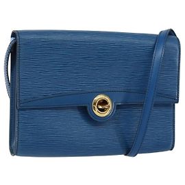 LOUIS VUITTON Epi Pochette Arche Bolsa de Ombro Azul M52575 LV Auth 150866 Azul