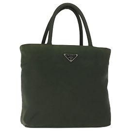 PRADA Handtasche aus Nylon Khaki Silber authentisch bs29885 Silber Khaki