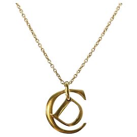 Collana Christian Dior metallo oro Auth sw1635 D'oro