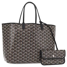 Goyard Borsa tote Saint Louis PM Herringbone in PVC nero Auth BA9007SM Nero