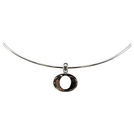 Choker in metallo argento Christian Dior Auth sw1695 Argento