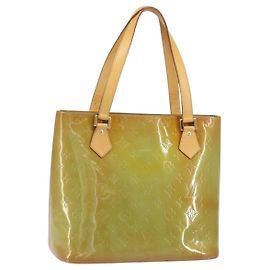 LOUIS VUITTON Sac à main Monogram Vernis Houston Bleu Bébé M91005 LV Auth ka537 Bleu clair