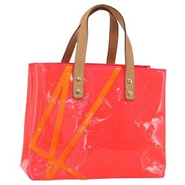 LOUIS VUITTON Monogram Vernis Fluo Reade PM Sac à Main Rouge M91903 LV Auth mr1578 Rouge Orange
