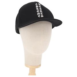 Gorra Trucker de Denim Negro con Logo Vertical CH Plus de Chrome Hearts en Algodón Auth 143040M Negro