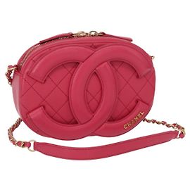 CHANEL Matelassé Cadena Gran Bolsa Cámara Coco Cuero de Cordero Rosa CC Auth BA8999SAM Rosa Dorado