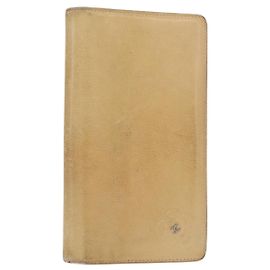 CHANEL Camelia Wallet Leather Beige CC Auth bs31581 Beige