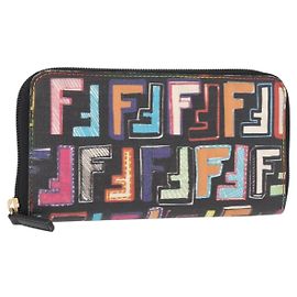 FENDI Zucca Canvas Long Wallet Multicolor Auth 156681V Multiple colors