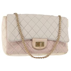 CHANEL Bolsa de Ombro Matelassé com Corrente de Nylon Multicolorido CC Auth bs29639 Multicor
