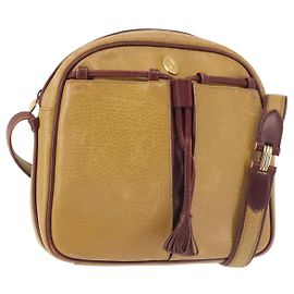 Cartier Sac à épaule en cuir beige doré Auth BA6209 Beige Doré