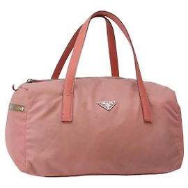 PRADA Borsa a mano in nylon rosa argento Auth hk3055 Argento Rosa