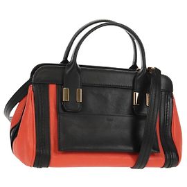 Chloé Sac à main en cuir Chloe Alice 2 en 1 Noir Or Auth BA8652V Noir Doré