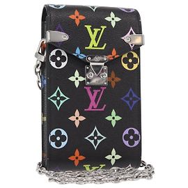 LOUIS VUITTON Pochette per Telefono Multicolore Monogram Metis Nera M14098 Auth 152288SM Nero