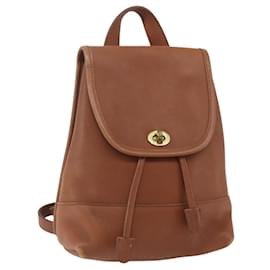 Coach Backpack Leather Brown Gold Auth am9891 Brown Golden
