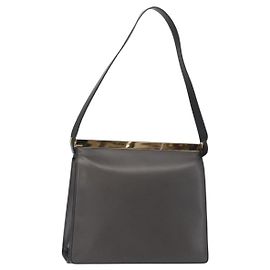 Gucci Bolsa de Ombro de Couro Preta e Dourada Auth BA8638 Preto Dourado