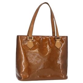 LOUIS VUITTON Bolso de Mano Houston Monogram Vernis Bronce M91122 LV Auth BA8602 Bronce