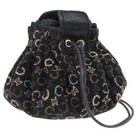 Céline CELINE C Macadam Canvas Purse Pouch Navy Auth 148573V Navy blue