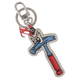 LOUIS VUITTON Porte Cles LV Comics Hammer Key Holder Blue MP3107 LV Auth 159186 Silvery Blue