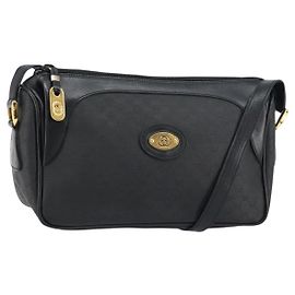 Gucci Borsa Micro GG Supreme in PVC pelle nera e oro 001 58 0443 Auth 156437 Nero D'oro