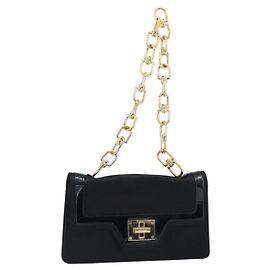 Borsa a Spalla GIVENCHY in Raso Nero e Oro Auth ka890 Nero D'oro