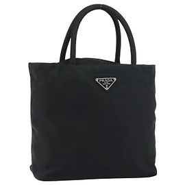 PRADA Sac à main en nylon noir Auth 156858 Noir