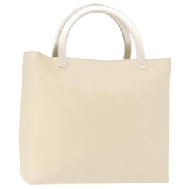 PRADA Bolso de mano de cuero blanco Auth 156869 Blanco