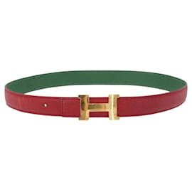 Hermès Cintura in pelle HERMES Constance 28,7"" Rossa Auth 157051 Rosso