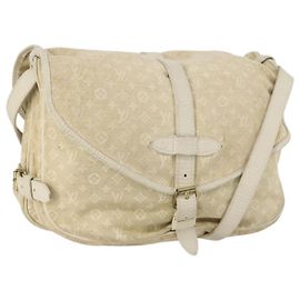 LOUIS VUITTON Borsa Saumur PM Mini Lin Monogram Avorio Dunne M95314 LV Auth 153946 Altro Crudo