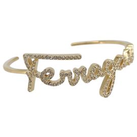 Pulseira bangle Salvatore Ferragamo em metal dourado Auth yk20060 Outro