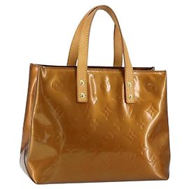 LOUIS VUITTON Handtasche Monogram Vernis Reade PM Bronze M91146 LV Auth BA8338 Bronze
