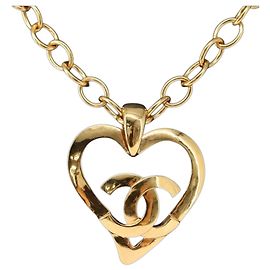 Collier CHANEL COCO en métal doré CC Auth 154033SAV Autre