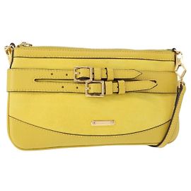 Burberry Borsa a spalla in pelle giallo oro Auth ka283 D'oro Giallo