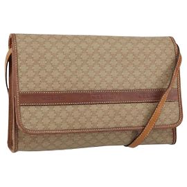 Céline CELINE Macadam Canvas Shoulder Bag PVC Beige Auth 151980 Beige