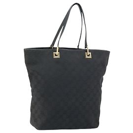 Borsa Tote GG Canvas Gucci Nero Oro 002 1098 2404 Auth 151908 Nero D'oro
