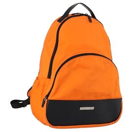 GUCCI Backpack Nylon Orange Silver Auth hk3123 Silvery Orange