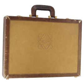 LOEWE Anagram Mallette Sac à Main Cuir Beige Auth 150956 Beige