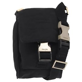 Borsa a Spalla PRADA Nylon Nero Argento Autentica 143276 Nero Argento