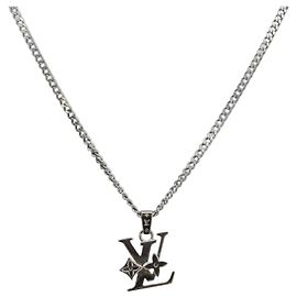 HALSKETTE Monogram Row aus Metall Silber LOUIS VUITTON M02254 LV Auth 143366 Silber
