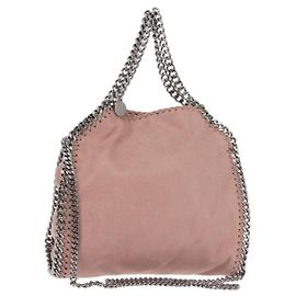 Autre Marque Stella MacCartney Chain Fabera Shoulder Bag Suede Pink Silver Auth BA5956 Silvery Pink