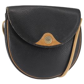 Borsa a Spalla Christian Dior in Pelle Nera e Oro Auth BA6321 Nero D'oro