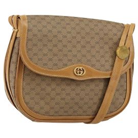 Gucci Borsa a spalla Micro GG Supreme in PVC Beige Oro Auth BA6123 Beige D'oro