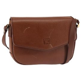 Autre Marque Bolsa de Ombro Burberrys em Couro Marrom Dourado Auth th6364 Marrom Dourado