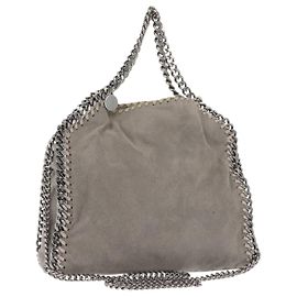 Autre Marque Sac à épaule Stella McCartney Chain Fabera en daim gris argent authentique BA6056 Marron Argenté