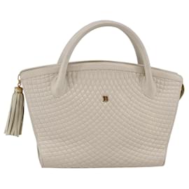 BALLY Sac à main en cuir blanc Auth BA6841 Blanc