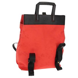 LOEWE Backpack Canvas Black Red Auth bs30603 Black Red
