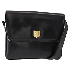 Céline Borsa a Spalla CELINE in Pelle Nera Oro Auth 149543 Nero D'oro