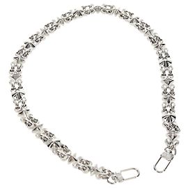 LOUIS VUITTON Chain Shoulder Strap metal 25.6"" Silver LV Auth 150643M Silvery