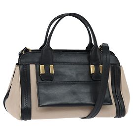 Chloé Bolsa de mão Chloe Little Alice em couro 2 em 1 branca e dourada Auth BA7495 Branco Dourado