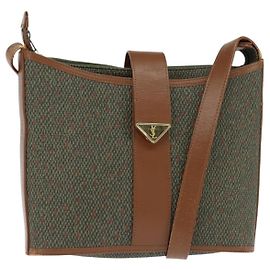 Borsa a Spalla SAINT LAURENT in Pelle PVC Marrone Oro Auth bs30550 Marrone D'oro